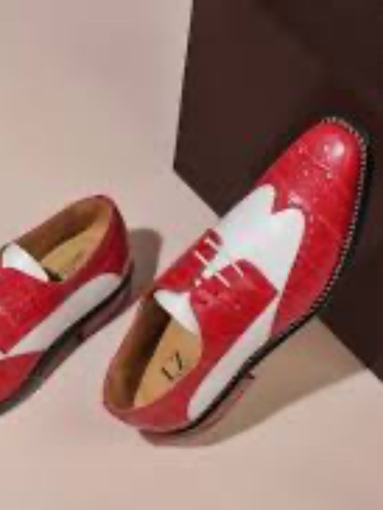 NIB LIBERTYZENO Mens Genuine Leather Wingtip Lace Up Shoe